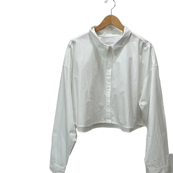 Aritzia Sunday Best White Poppy Button Up Shirt - Picture 4 of 12